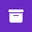 أيقونة Baseline Archiver: صندوق أرشيف أبيض على مربع بنفسجي