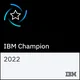 شارة IBM Champion 2022: مربع بنفسجي يحمل شعار IBM وعبارة IBM Champion 2022، تُمنح ضمن برنامج IBM Champion