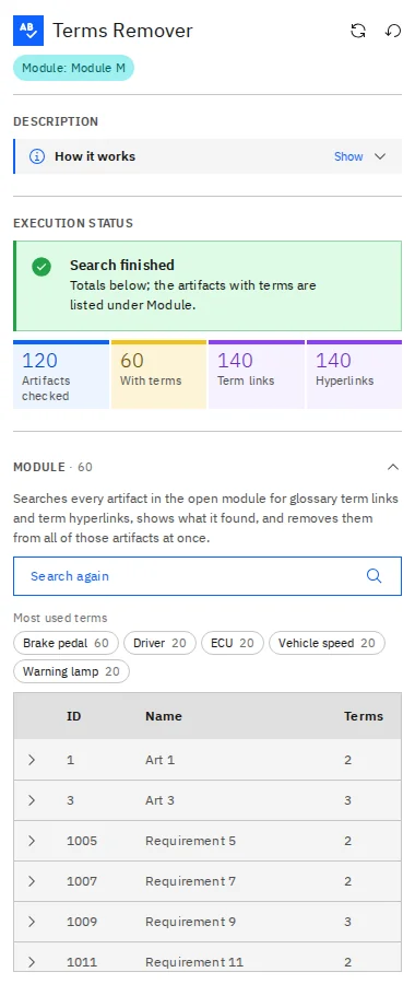 Terms Remover in IBM DOORS Next