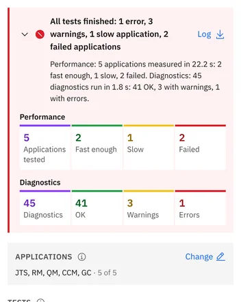 After Run all: one application asks you to sign in and one does not answer, with the numbers of both checks