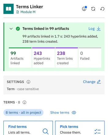 Terminy podlinkowane: dodano 243 hiperłącza i utworzono 238 linków do terminów